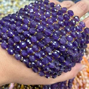 6*8mm Amethyst faceted rice beads