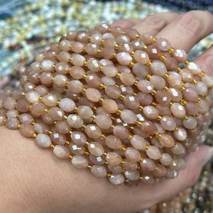 6*8mm Sunstone faceted rice beads