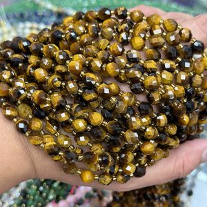 6*8mm Tiger's Eye faceted rice beads