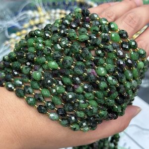 6*8mm Epidote faceted rice beads