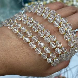 6*8mm White Crystal faceted rice beads