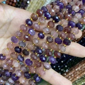 6*8mm various crystal combination faceted abacus beads