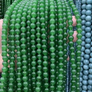 4-12mm Green Chalcedony Beads