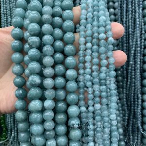 4-12mm Phosphor-gray Chalcedony Beads