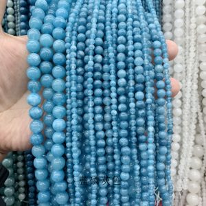 4-12mm Sea-blue Chalcedony Beads