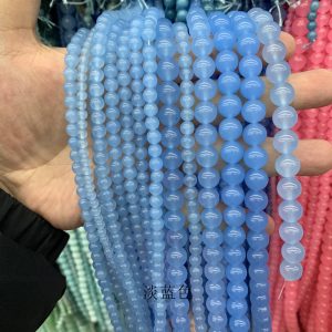 4-12mm Light-blue Chalcedony Beads