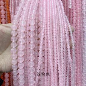 4-12mm Light-pink Chalcedony Beads