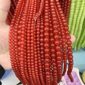 4-12mm Red Chalcedony Beads