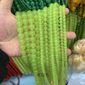 4-12mm Light-green Chalcedony Beads