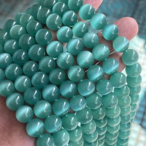 4-12mm sea-blue cat's eye Beads